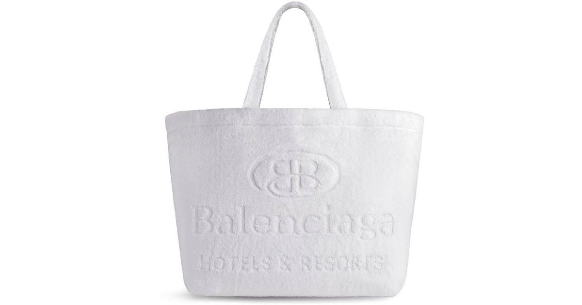 Balenciaga Jumbo Large Tote Bag In Towel Fabric in White | Lyst