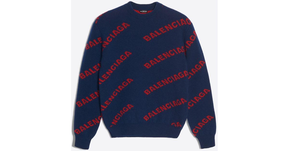 jacquard logo crewneck balenciaga