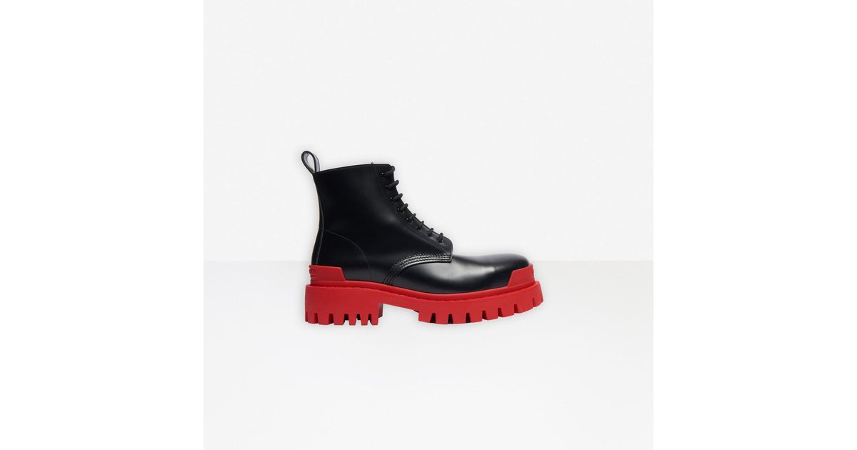 Balenciaga Strike 20mm Bootie in Black/Red (Red) for Men | Lyst