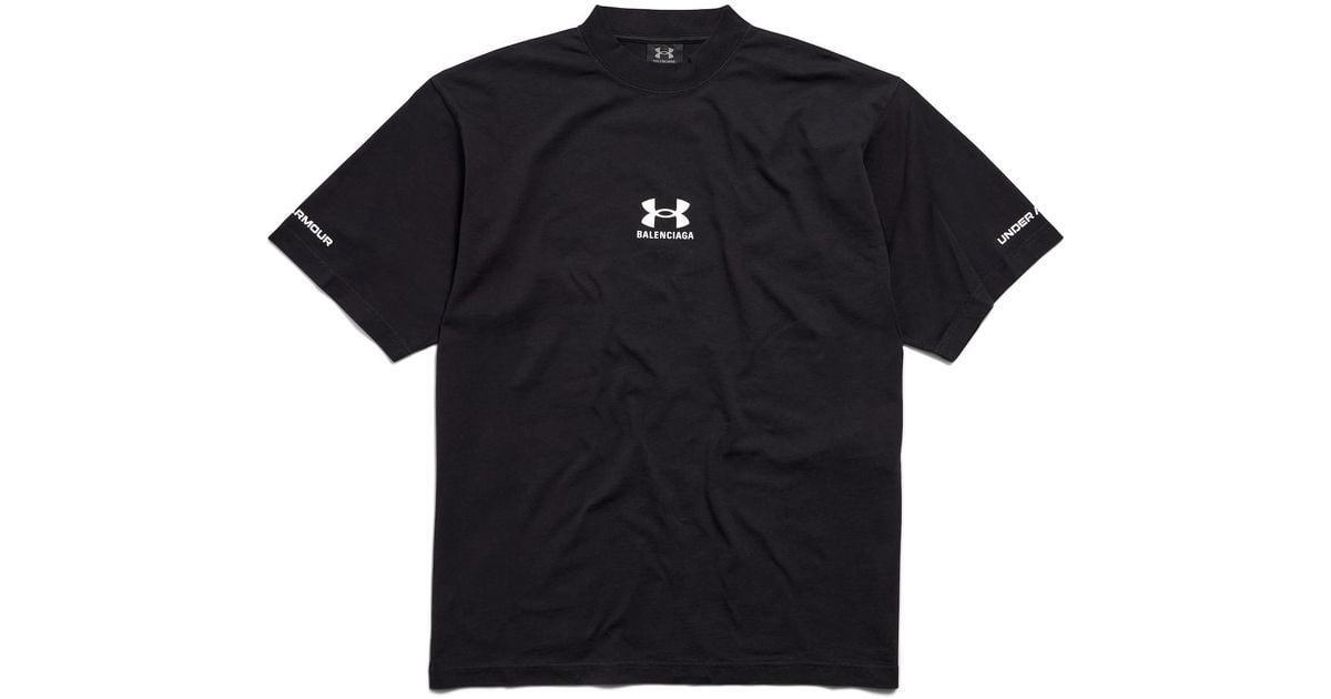 Balenciaga Under Armour モックネック Tシャツ ブラック ロゴ BALENCIAGA | x Under Armour Mock Neck Logo Cotton T-Shirt