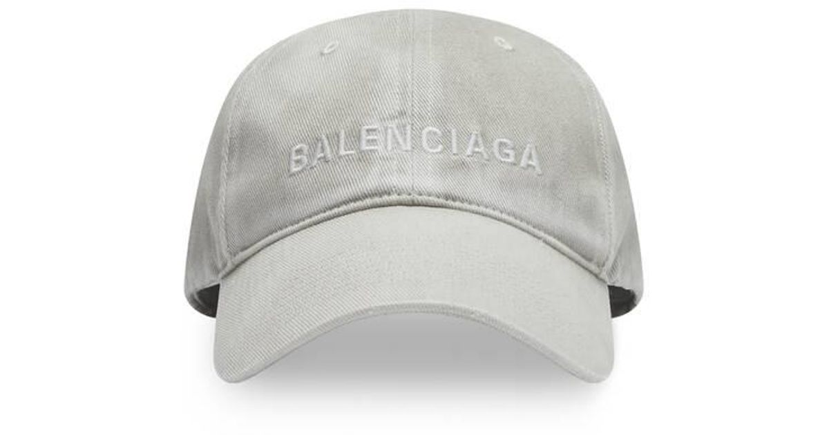 Balenciaga Logo Front Cap in White | Lyst