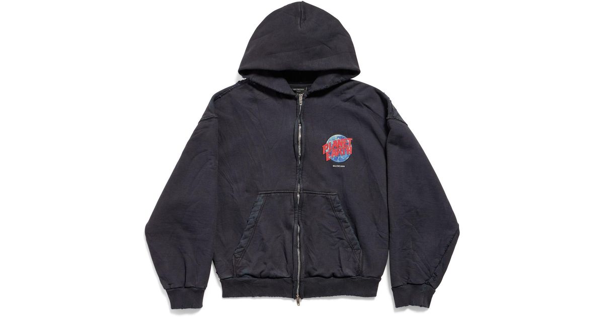 送料込+BALENCIAGA+Planet Earth ジップアップ Hoodie Balenciaga Planet Earth Zip-Up Hoodie Regular Fit | Saks
