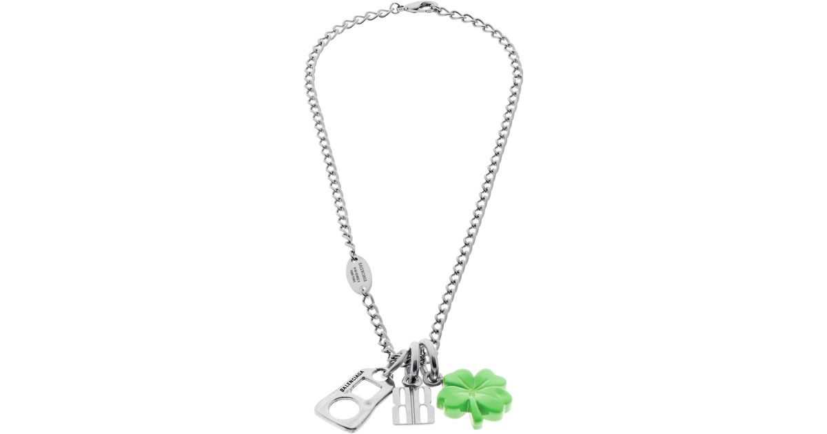 Balenciaga Carousel Clover Collector Necklace in Green | Lyst
