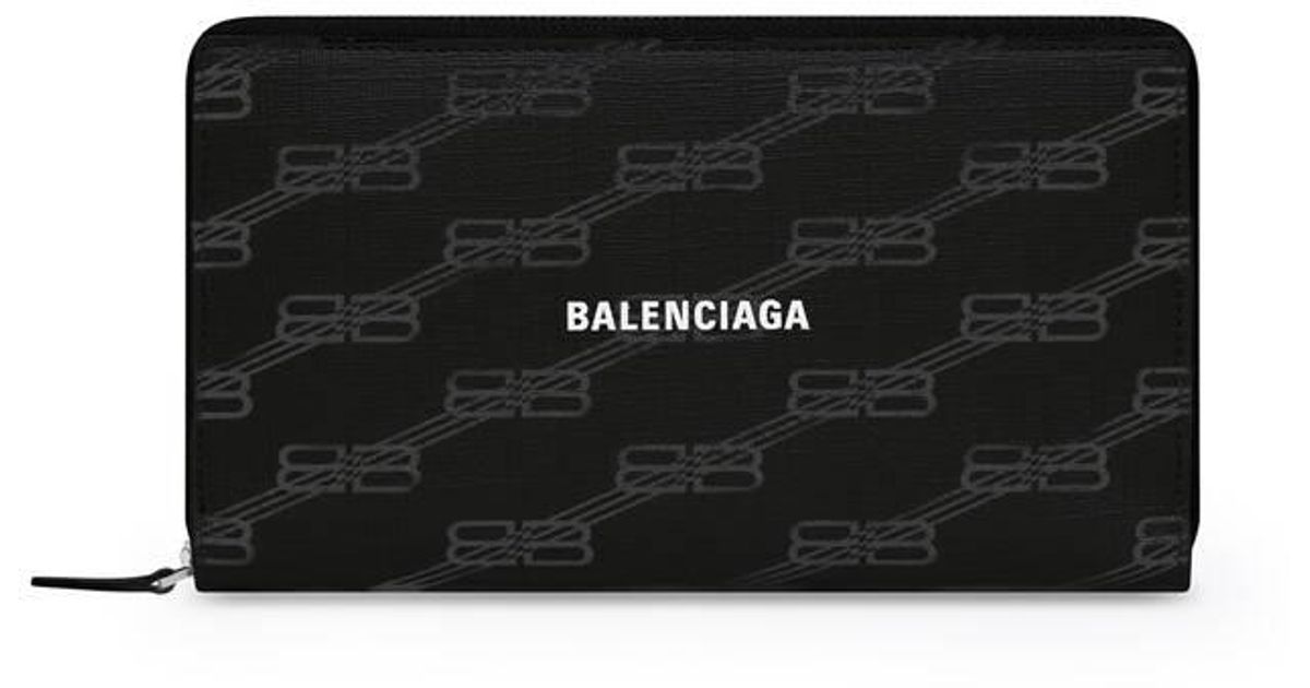 Balenciaga Signature Continental Wallet Bb Monogram Coated Canvas in ...