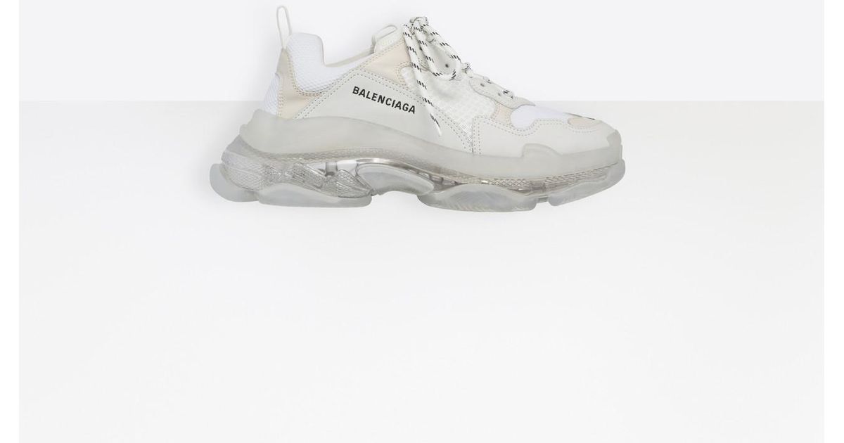 balenciaga triple s clear white