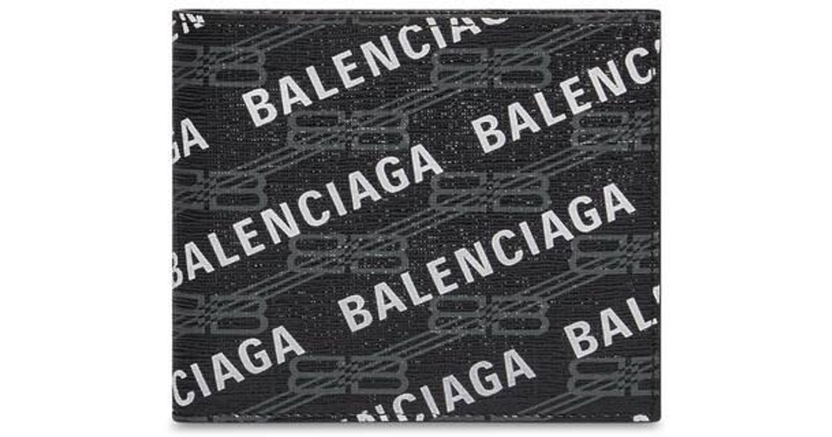 Balenciaga Signature Square Folded Wallet Bb Monogram Coated Canvas And ...