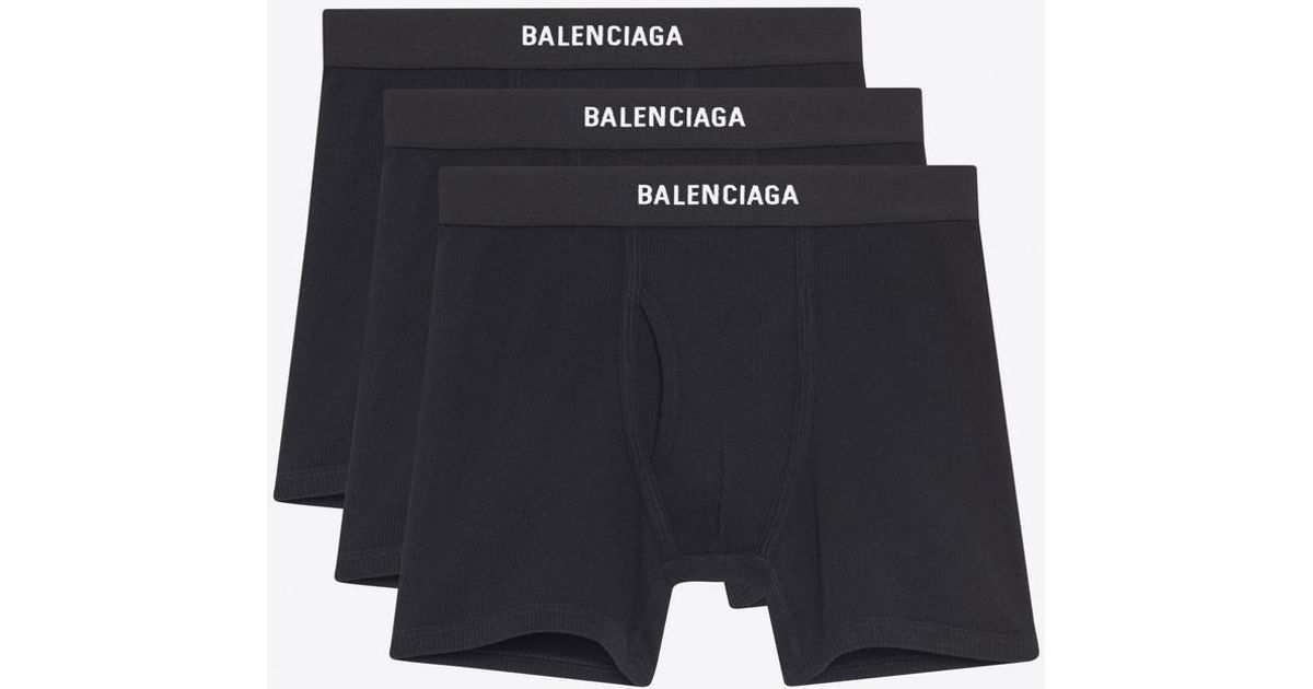 Balenciaga Cotton Three-pack Boxers in Black for Men | Lyst