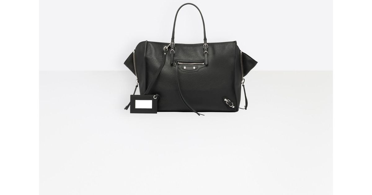 Papier leather handbag Balenciaga Black in Leather - 25684885