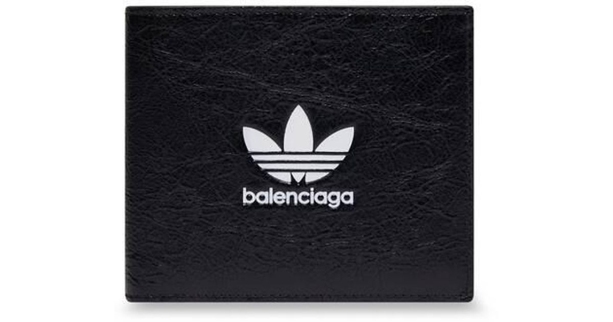 Balenciaga / Adidas Square Folded Wallet in Black for Men | Lyst