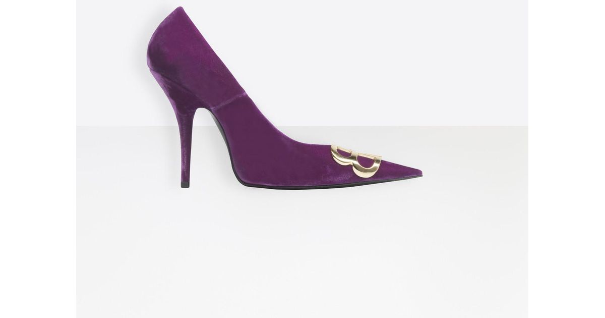 balenciaga heels purple