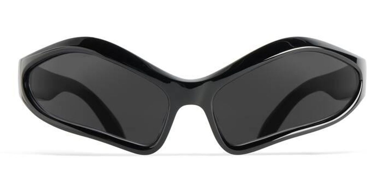 Balenciaga Fennec Oval Sunglasses in Black | Lyst