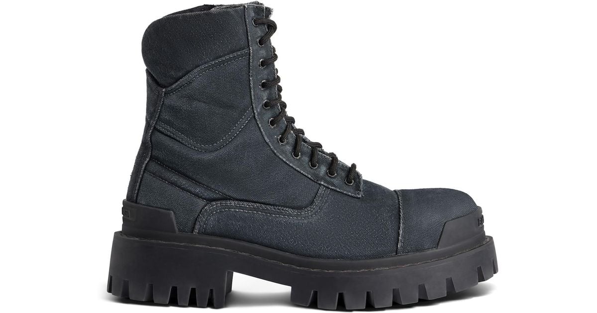 靴 Balenciaga combat strike boots black Men's Combat Strike Boot in Black | Balenciaga US