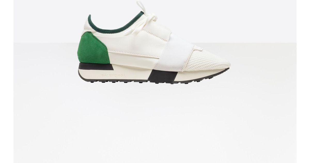 balenciaga runners white and green