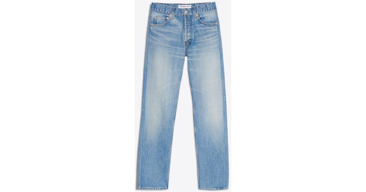 Balenciaga Denim Standard Jeans in Dirty Light Blue (Blue) - Lyst