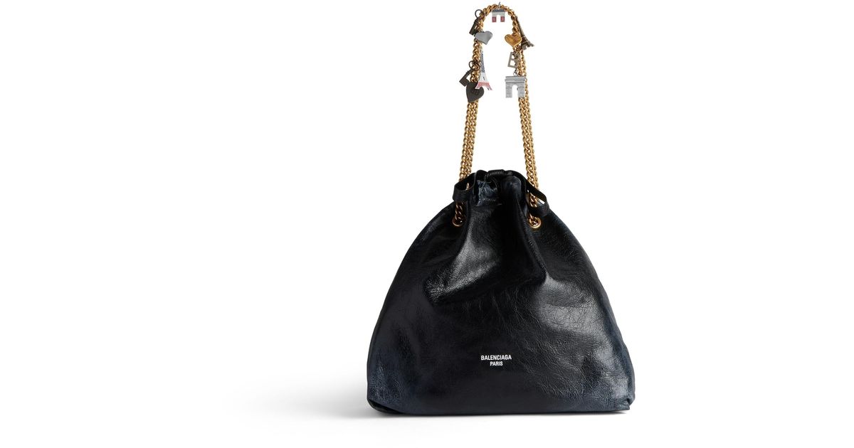 Balenciaga Crush Medium Tote Bag Dirty Effect With Souvenirs