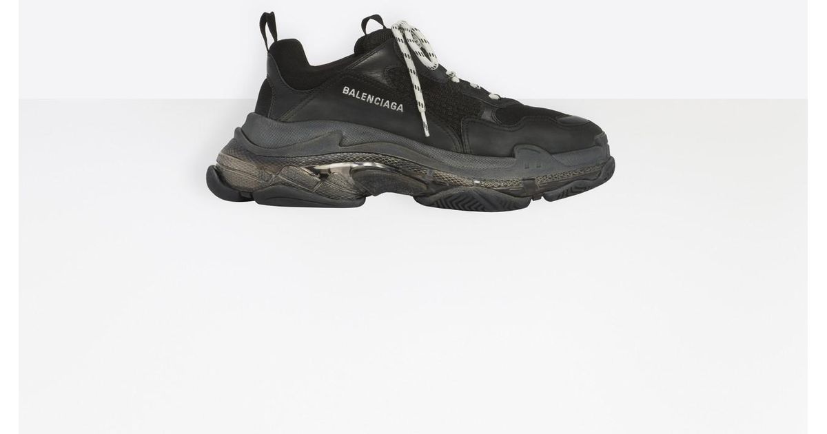 triple s clear sole trainers black