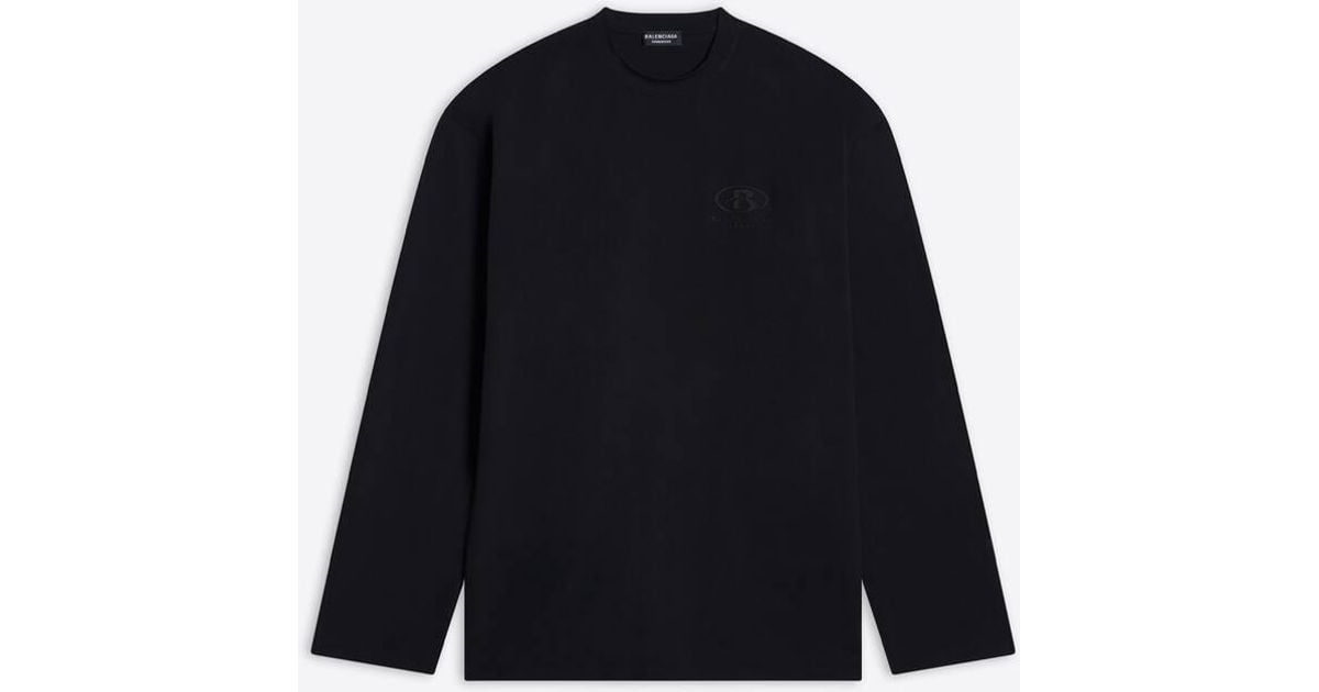 Balenciaga Cotton Spa Pyjama Long Sleeve T-shirt in Black | Lyst