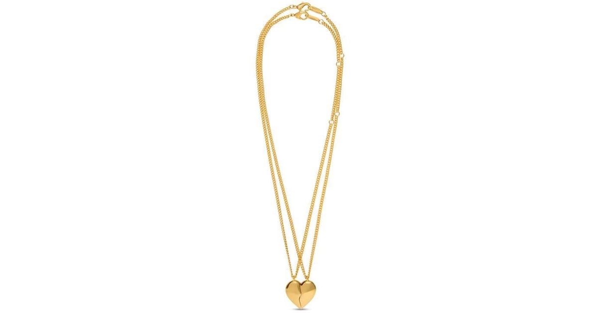 Balenciaga Lovelock Double Necklace in Metallic | Lyst