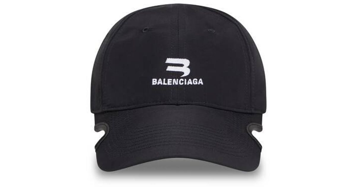 Balenciaga Sporty B Tracksuit Cap in Black | Lyst