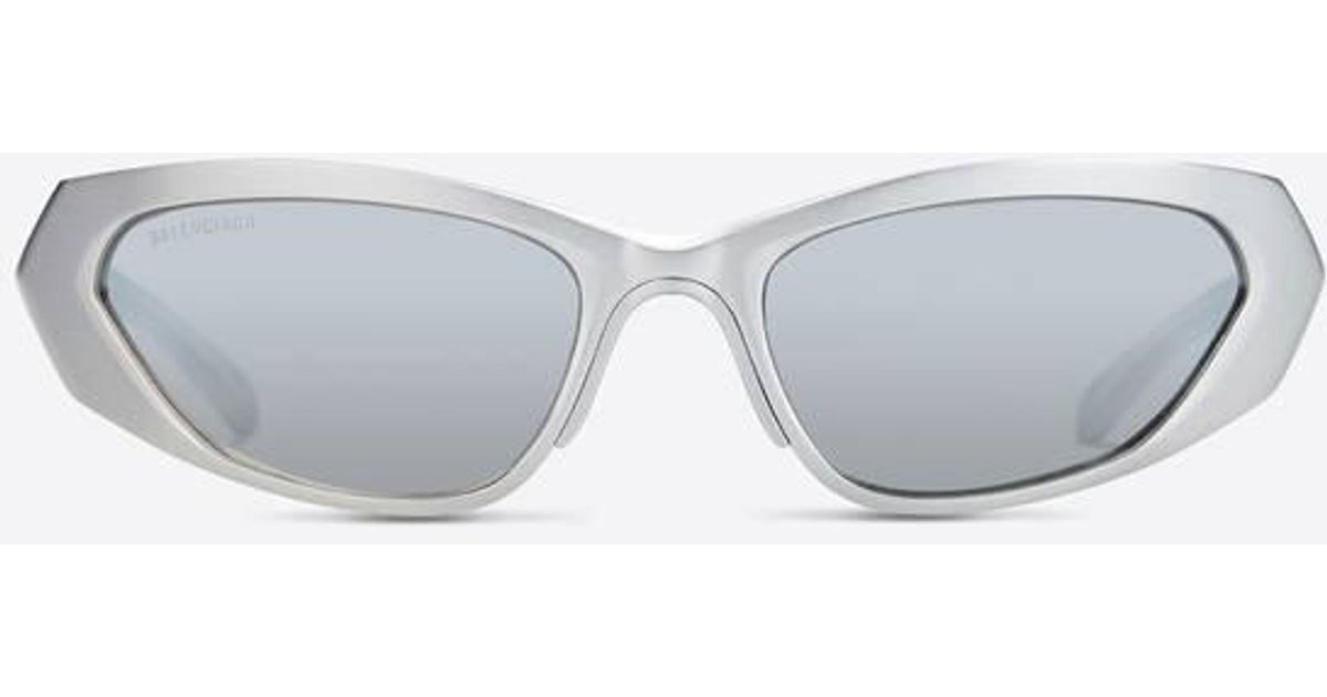 Balenciaga Metal Rectangle Sunglasses in Metallic | Lyst