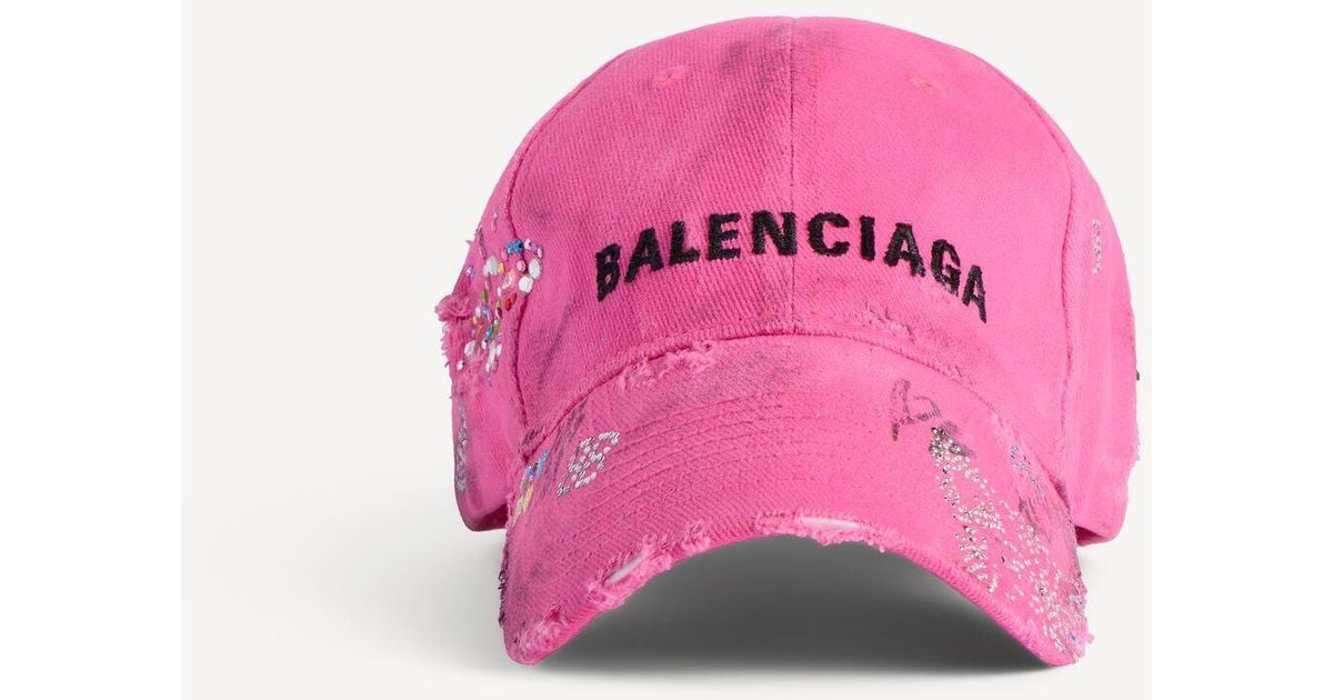 帽子 BALENCIAGA PINK CAP Balenciaga Upcycled Cap in Pink for Men | Lyst