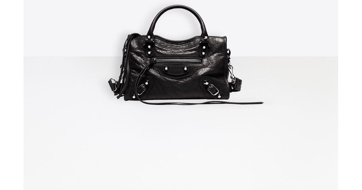 Balenciaga Classic City Mini Printed Textured-leather Tote In Black