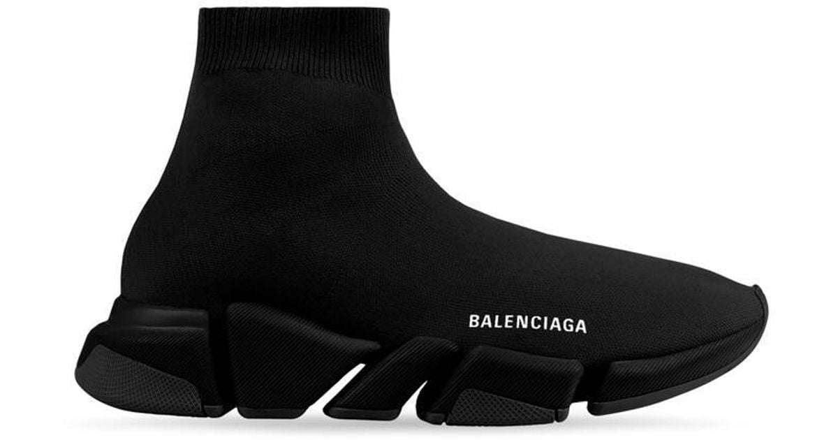 Balenciaga Speed 2.0 Monocolor Recycled Knit Trainers Black for Men | Lyst