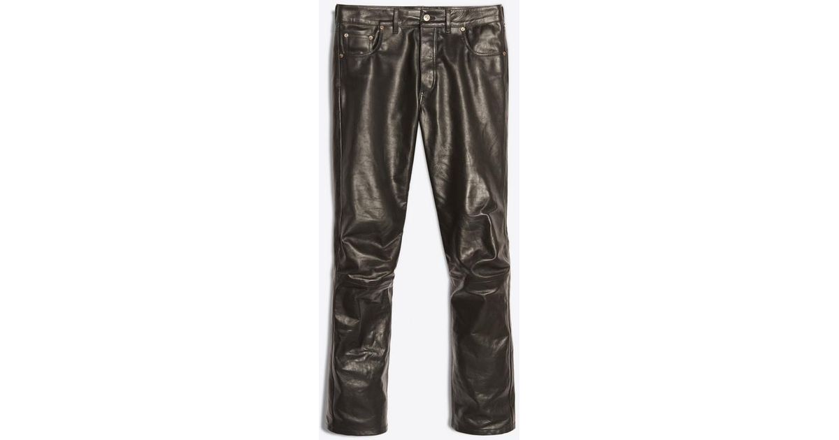 Balenciaga Regular Leather Pants in Black for Men - Lyst