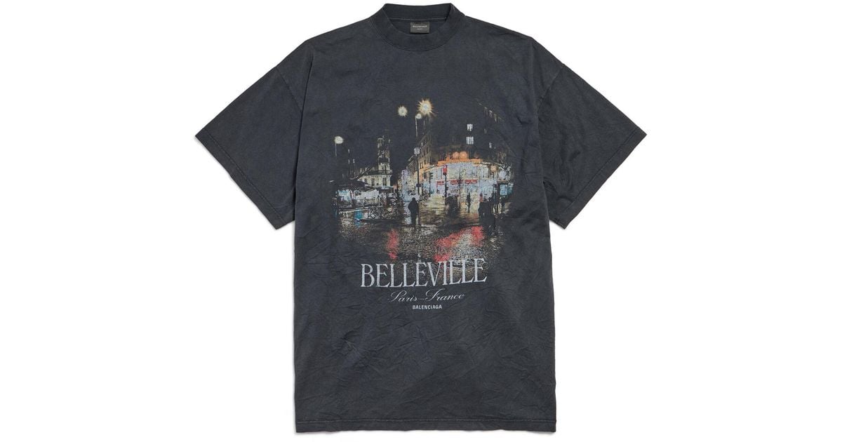 K*T様 BALENCIAGA SS25 Belleville プリント Tシャ Balenciaga Belleville T-shirt Oversized in Blue | Lyst UK