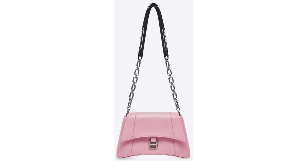 Balenciaga Leather Downtown Small Shoulder Bag With Chain in Pink Lyst