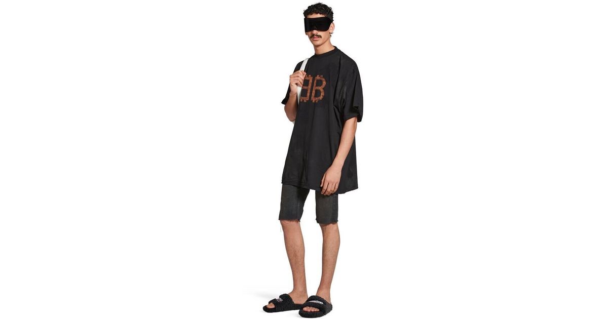Balenciaga Crypto T-shirt Oversized in Black | Lyst