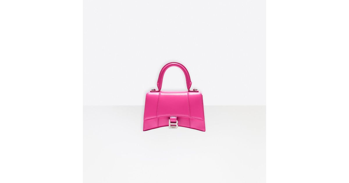 Pink Balenciaga Hourglass Leather Satchel