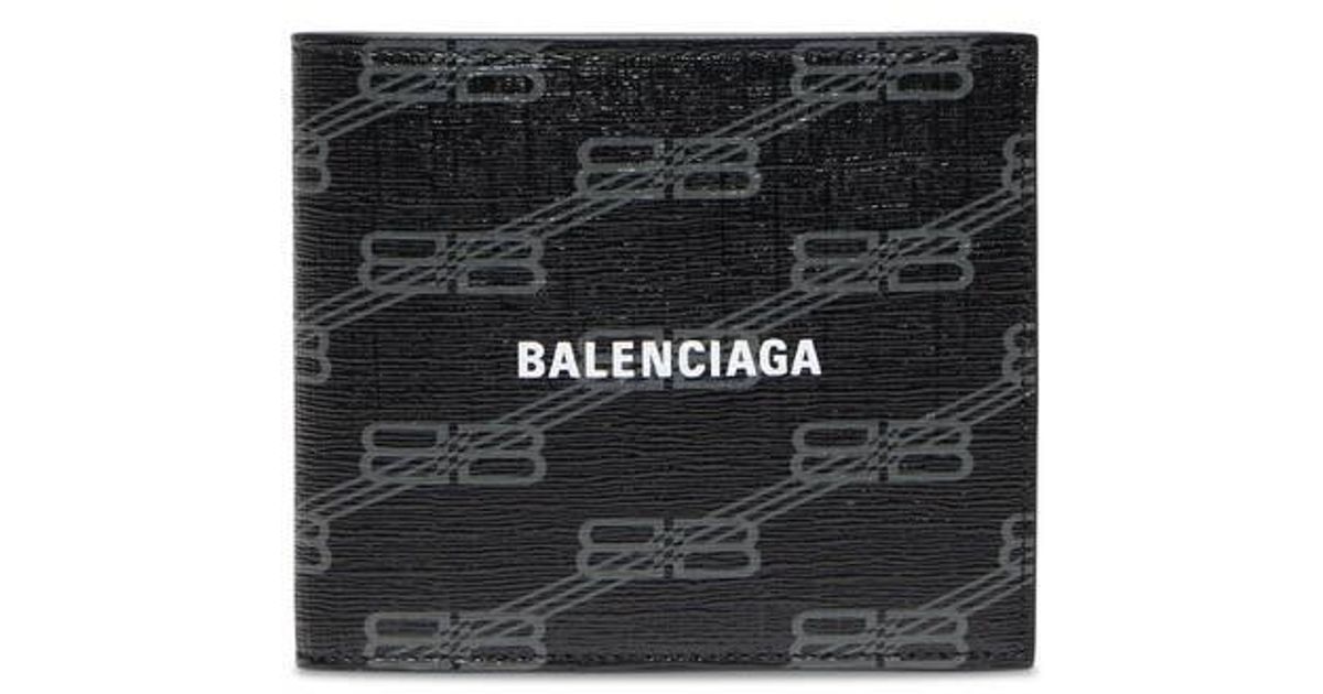 Balenciaga Signature Square Folded Wallet Bb Monogram Coated Canvas in ...