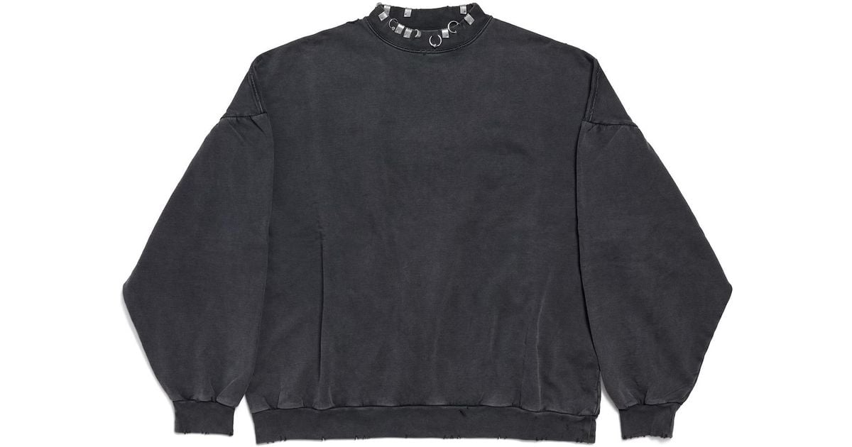 【BALENCIAGA】PIERCED ROUND フーディ オーバーサイズ Pierced Round Sweatshirt Oversized in Black Faded