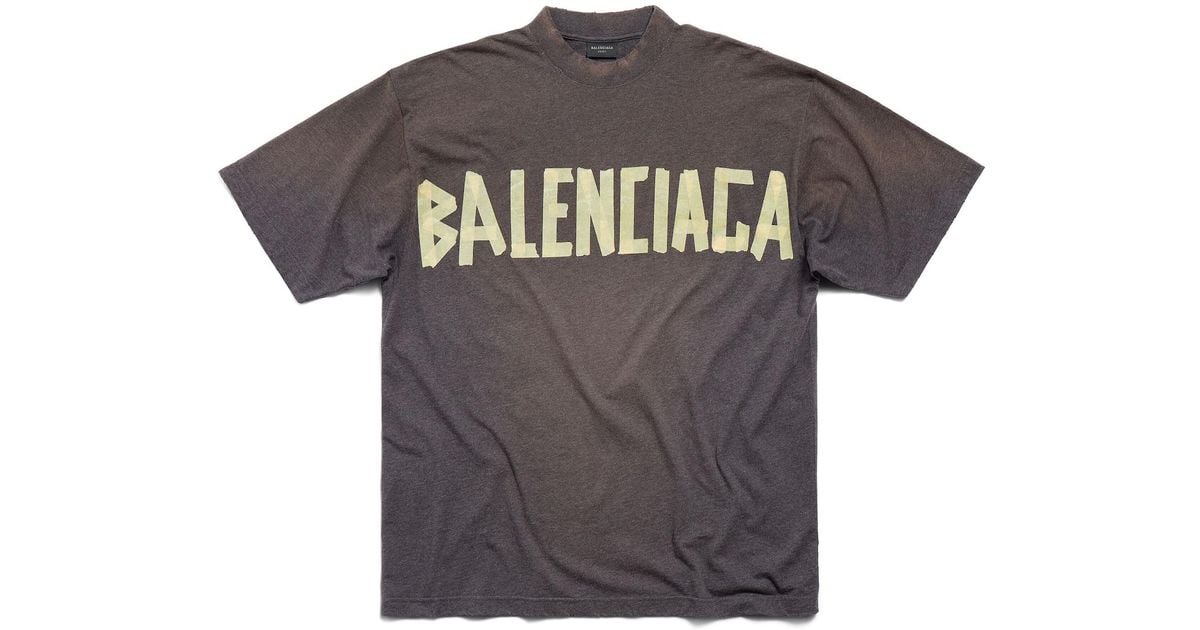 Balenciaga Tape Type T-Shirt Medium Fit in Gray for Men | Lyst