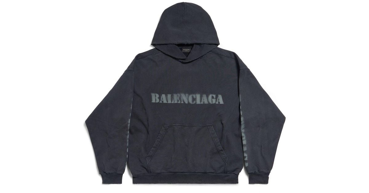 Balenciaga Stencil Type Hoodie Medium Fit in Black Lyst UK