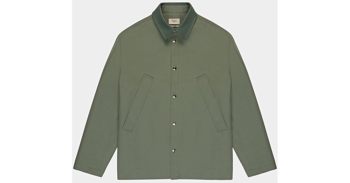 Bally Cotton Jacket In Sage in Green for Men | Lyst