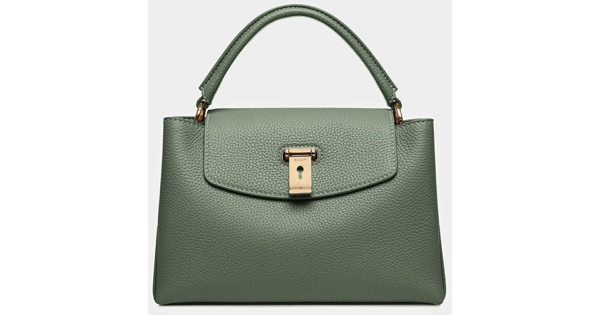 Bally Layka Small Leather Top Handle Purse In Sage in Green Lyst