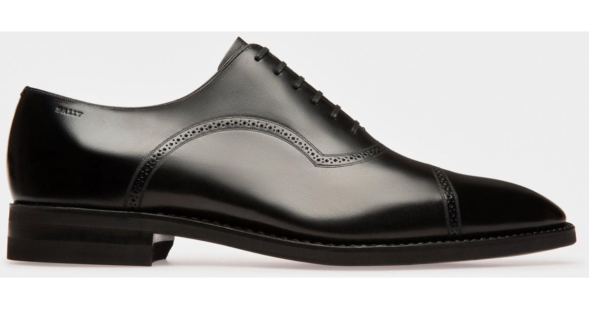Bally Scotch Men's Leather Oxford Laceup Shoe In Black in White for
