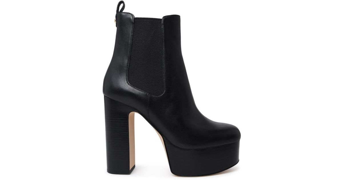 MICHAEL Michael Kors 'natasha' Leather Boots in Black | Lyst
