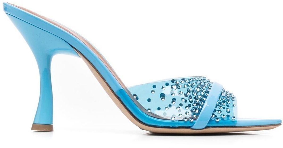 Malone Souliers Leather Julia 90mm Crystal-embellished Sandals in Blue ...