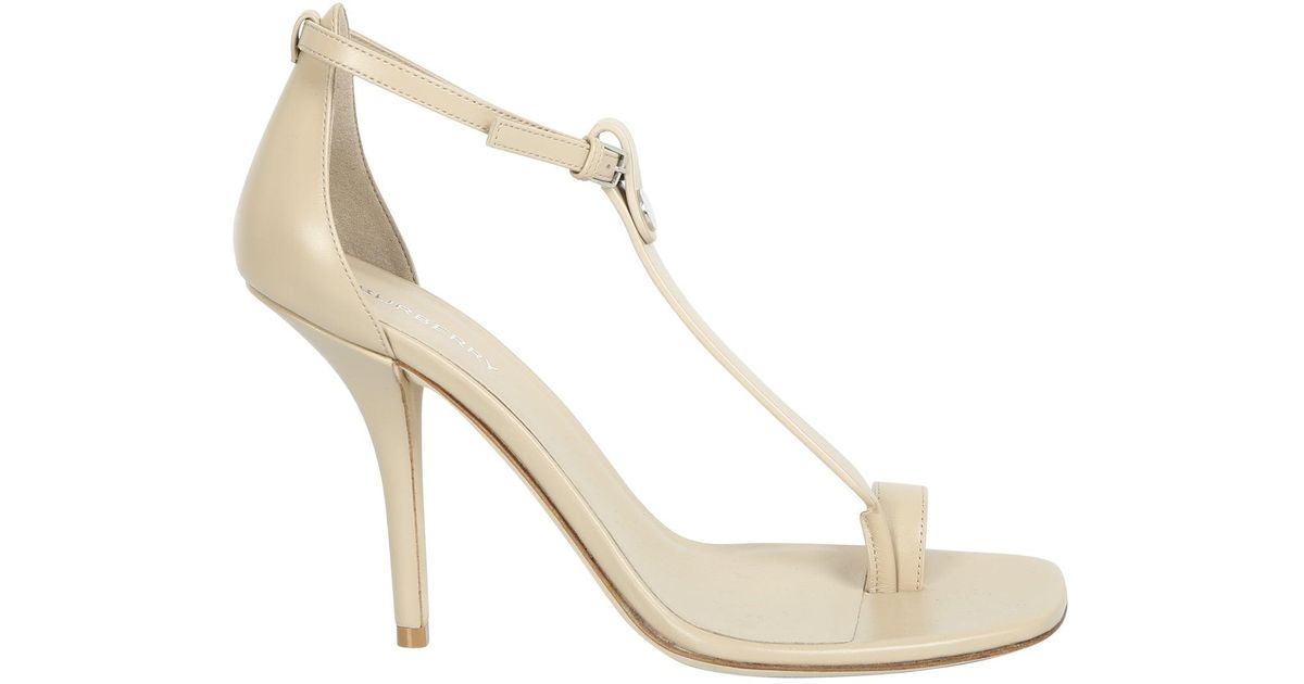 Burberry Stiletto Heel Sandals in Beige (Natural) | Lyst