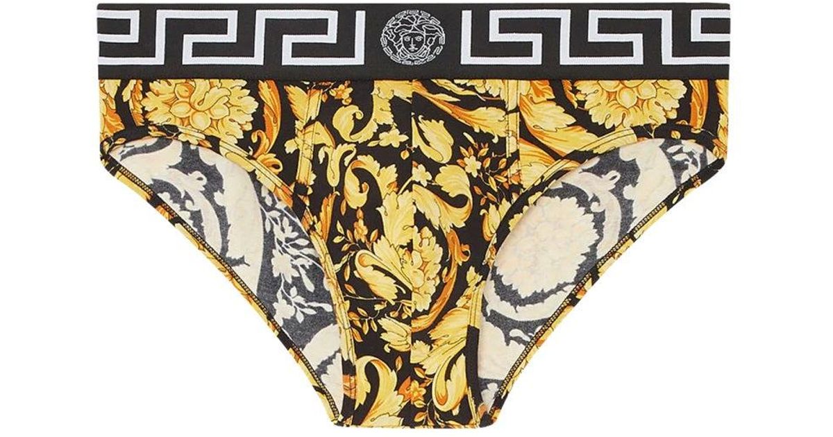 Versace Cotton Briefs With Baroque Print for Men - Lyst
