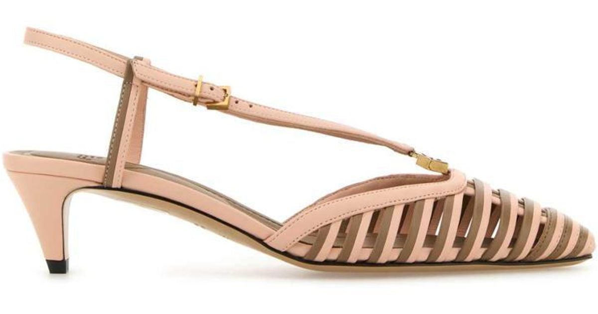 Fendi Two-Tone Leather Ffold Pumps | Lyst