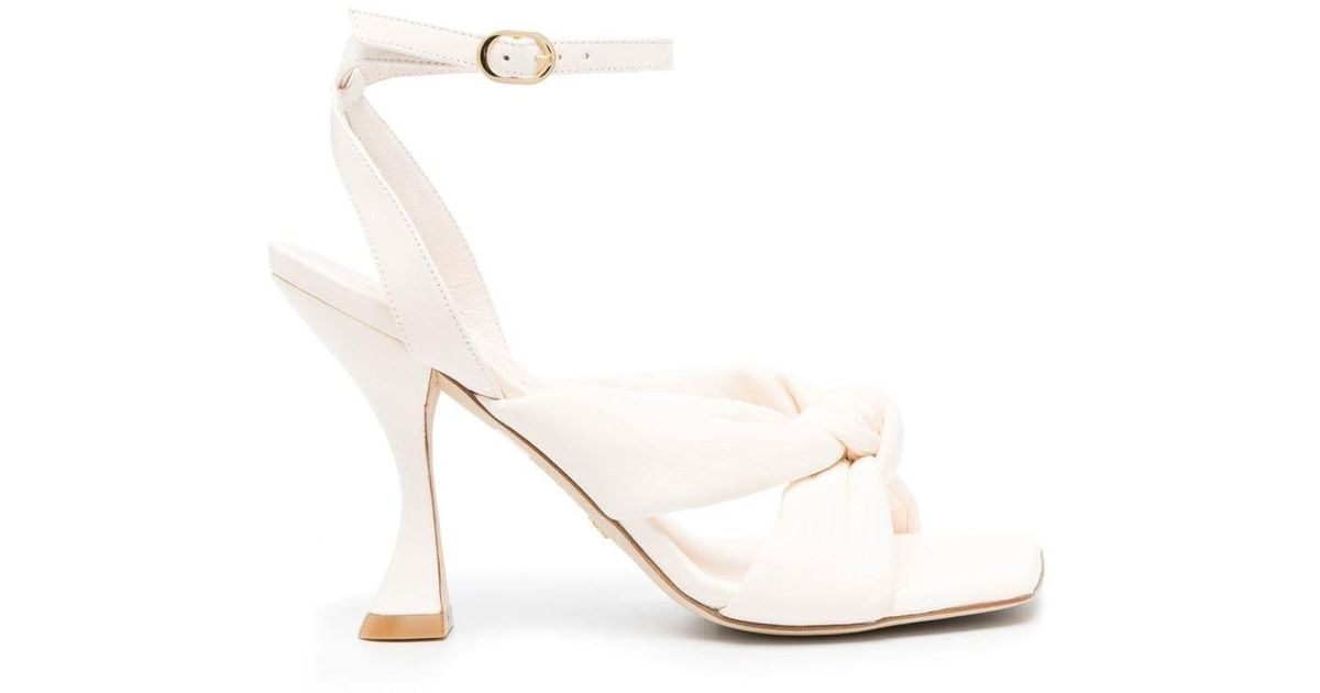 Stuart Weitzman Playa 100mm Knotted Leather Sandals in Natural | Lyst