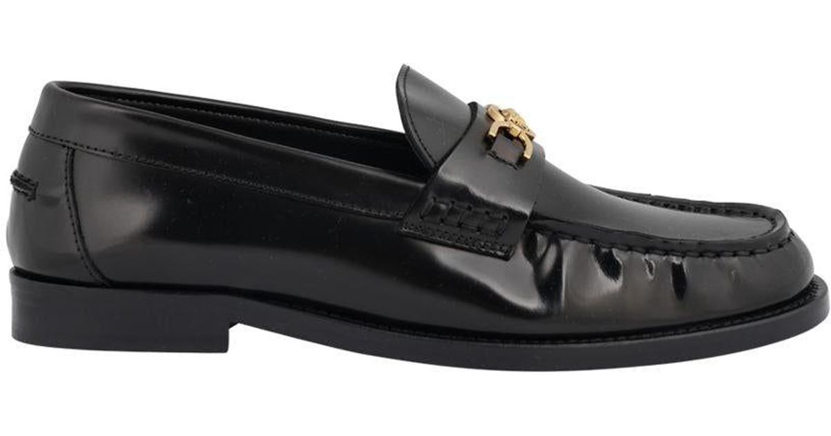 Versace Mocassin Shoes in Black | Lyst