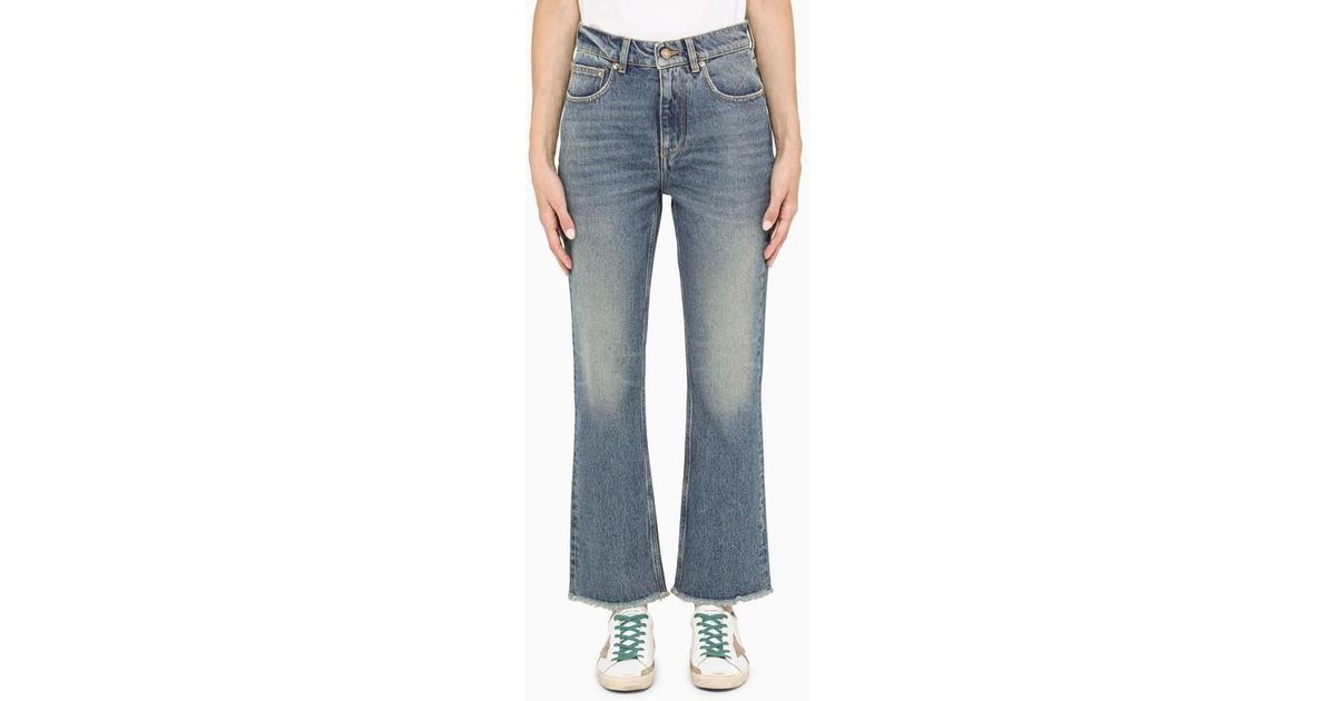 Golden Goose Cropped And Flared Blue Jeans | Lyst