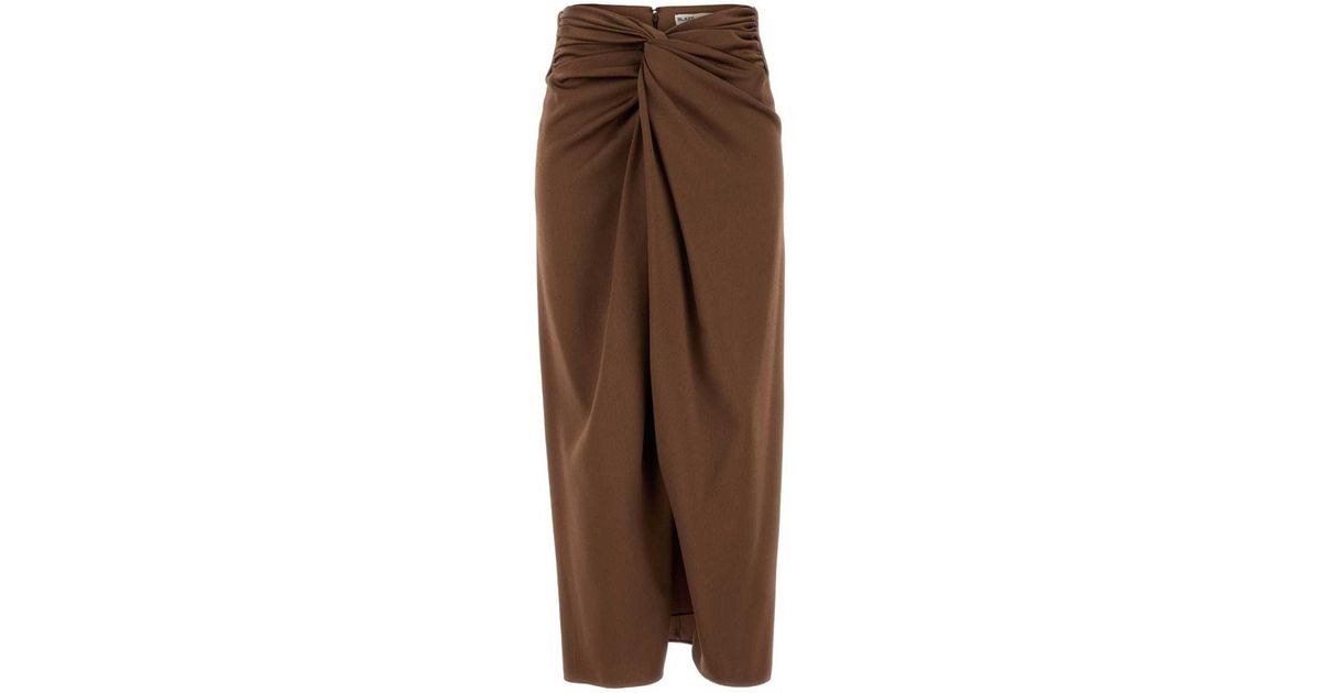 スカート BLAZE MILANO Brown crepe Novalis skirt (SKMSK01NO 0022) Brown crepe Novalis skirt – G&B