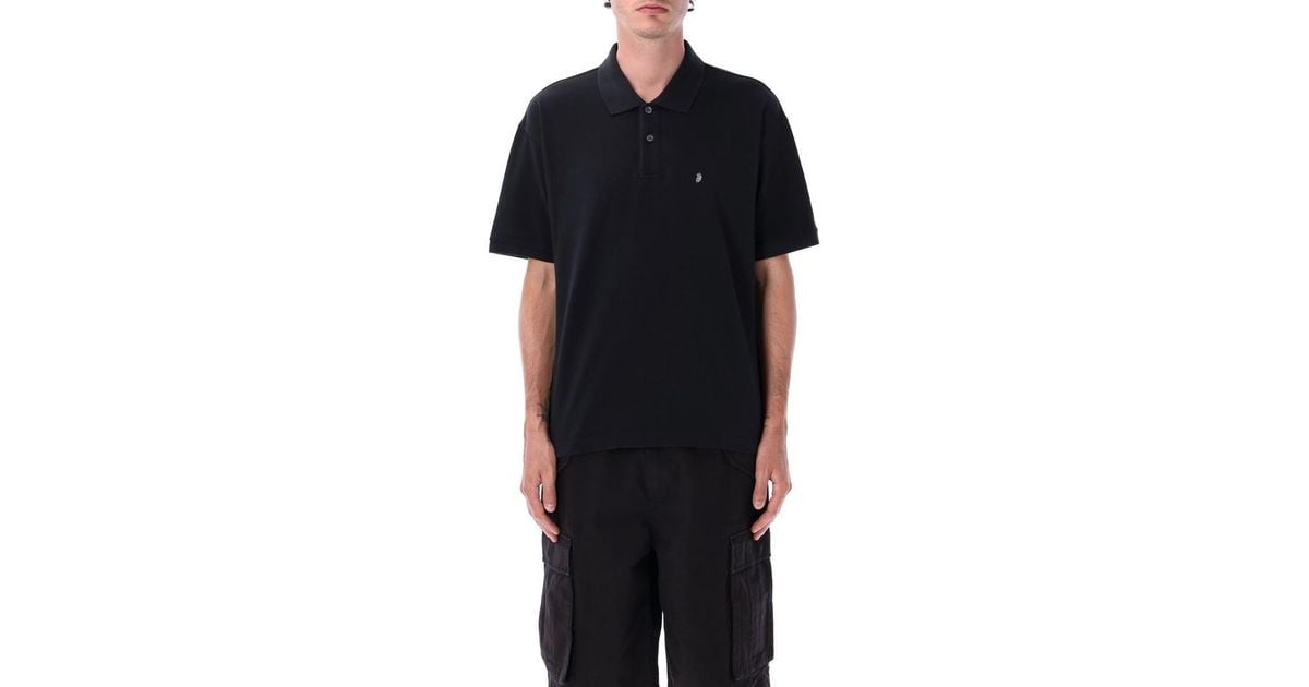 Stussy Classic Pique Polo Shirt in Black for Men | Lyst UK