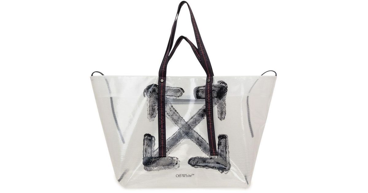 Off-White◉Virgil AblohトートバッグBEIGE BLACK◉ Off-White◉Virgil AblohトートバッグBEIGE BLABK◉ Off-White